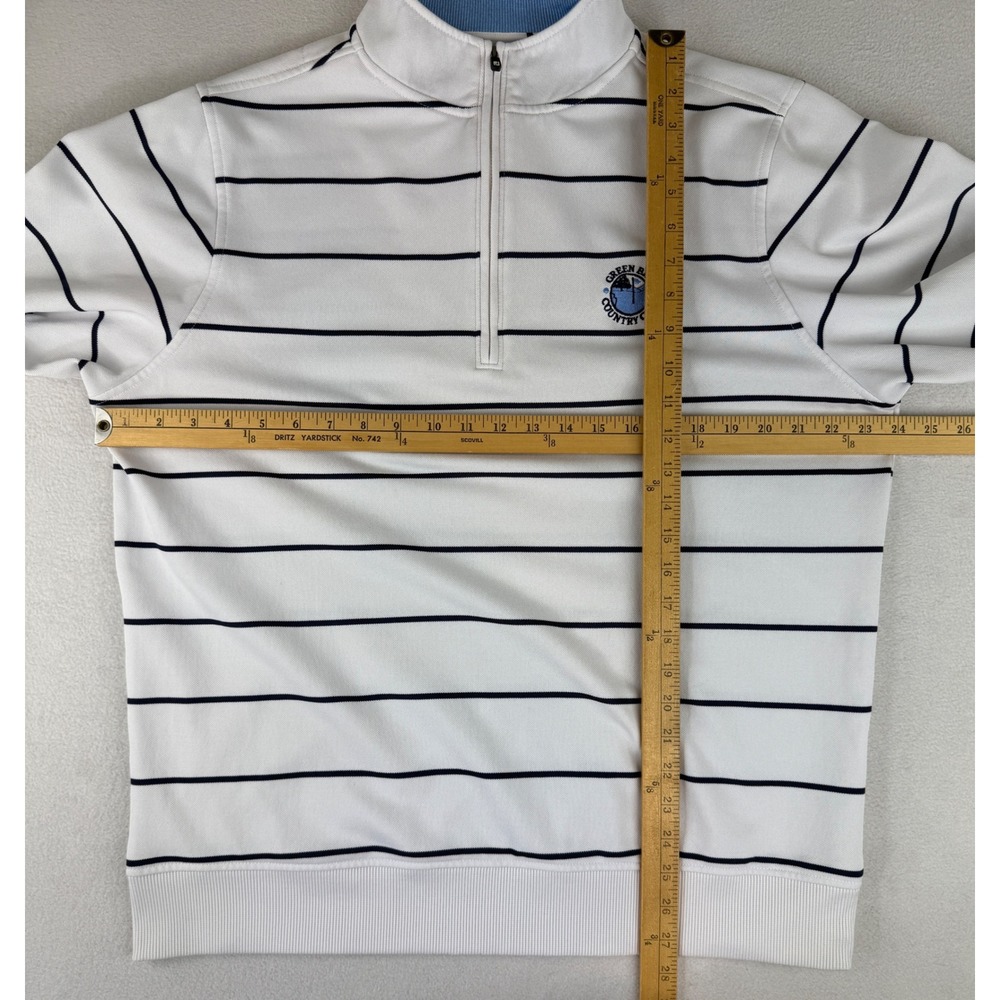 FootJoy 1/4 Zip Pullover Mens Large White Striped Green Bay‎ Country Club Golf - Picture 2 of 9